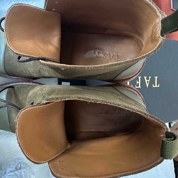 Men's Taft Troy Handcrafted Leather and Suede Boots in Olive size 11 - Picture 7 of 11